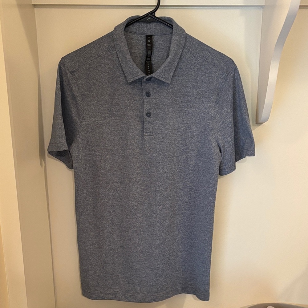 Lululemon Evolution Short-Sleeve Heathered Blue Polo Shirt